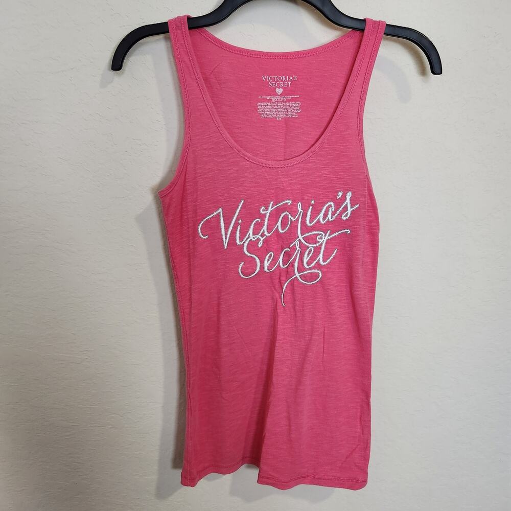 Victoria's Secret Pink Glitter Tagless Sleep Shirt Tank Top - Size Small